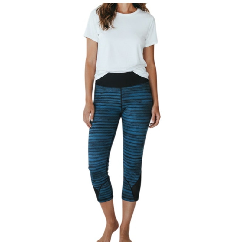 Lululemon Run Crop Ii Full-On Luxtreme Mesh Legging 8 Navy/Black Sporty Outdoor